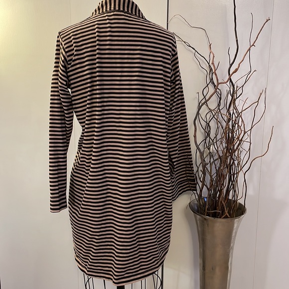 Maidenform striped long sleeve button down tunic - Picture 5 of 7